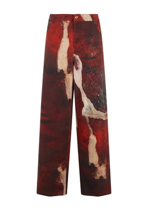 Roberto Cavalli faded dye-effect jeans - Red