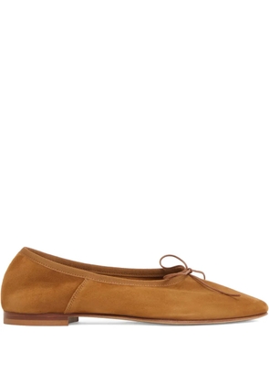 Mansur Gavriel Dream suede bow ballet flats - Brown
