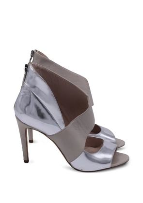 Miu Miu Pre-Owned zipped logo sandals - Silver