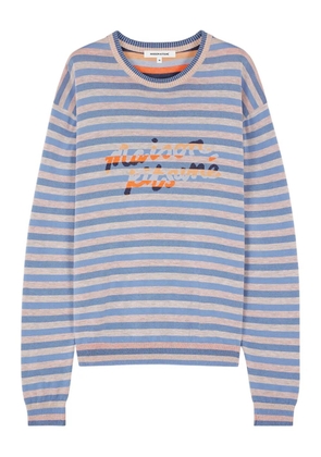 Maison Kitsuné striped crew-neck sweater - Blue