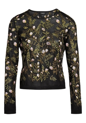 Giambattista Valli floral-embroidered top - Black