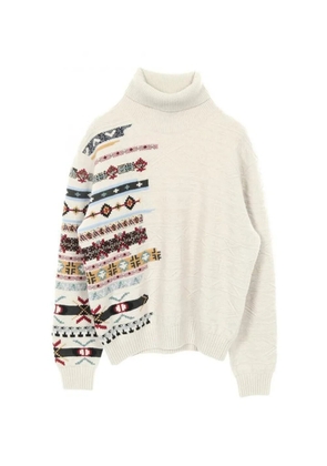 Hermès Pre-Owned knit high neck pattern sweater - Neutrals