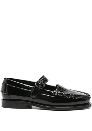Hereu Blanquer crinkled glossy loafers - Black