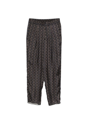 Giorgio Armani geometric-pattern trousers - Brown