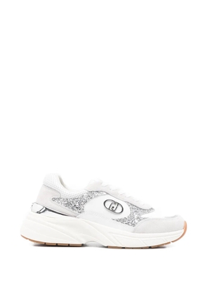 LIU JO LJ01 glitter logo-plaque sneakers - White