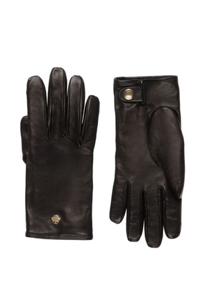 Bally logo-crest leather gloves - Black
