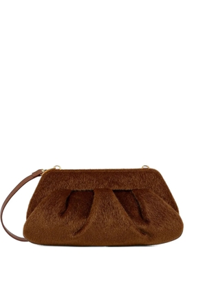 Themoirè ruched clutch bag - Brown