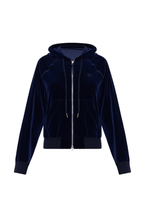 TOM FORD hooded zip knitwear - Blue