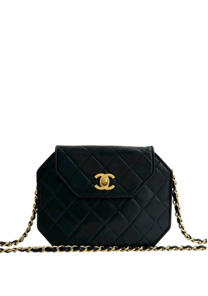 CHANEL Pre-Owned 1989-1991 CC Quilted Lambskin Octagon Flap crossbody bag - Black