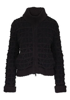 D.Exterior bouclé zip-up cardigan - Black