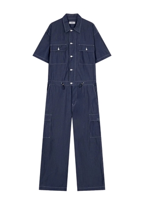 TOMBOY cargo pocket short-sleeve jumpsuit - Blue