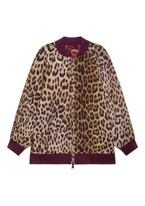 MALIPARMI leopard floral-print reversible sweatshirt - Purple
