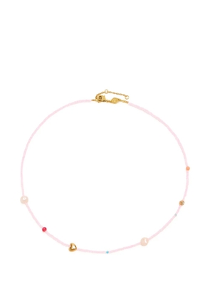 Anni Lu beaded heart necklace - Pink