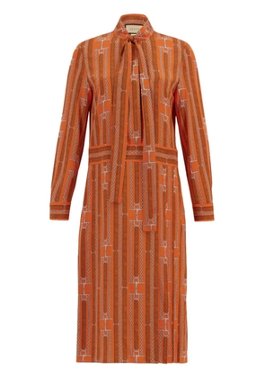 Gucci graphic-print midi dress - Orange