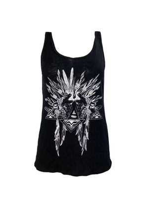 SANDRO linen printed tank top - Black