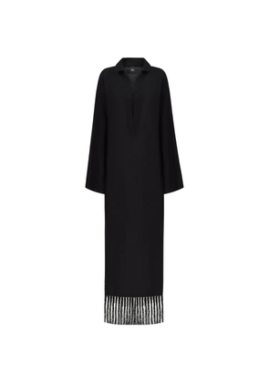 Taller Marmo Bordighera fringed-hem maxi dress - Black