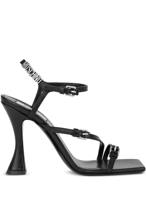 Moschino logo-lettering sandals - Black