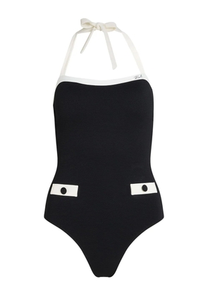 Karl Lagerfeld contrasting-trim swimsuit - Black