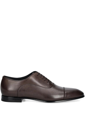 BOSS leather lace-up oxford shoes - Brown
