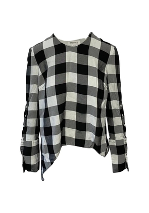 Monse tartan asymmetrical blouse - Black
