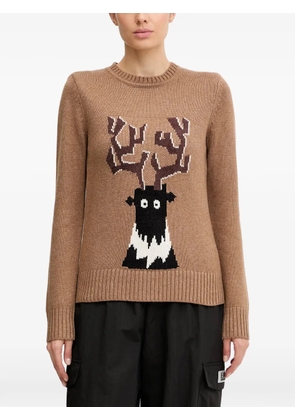 Ea7 Emporio Armani embroidered sweater - Brown