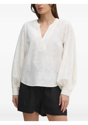 Mos Mosh V-neck eyelet blouse - White