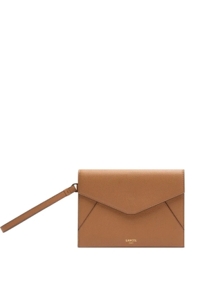Lancel flap wristlet clutch bag - Brown