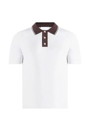 Manière De Voir Roux contrast-collar polo shirt - White