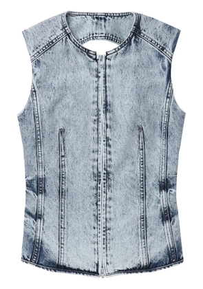 Juun.J acid-wash denim vest - Blue