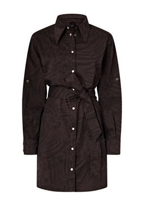 PINKO animal-print belted midi dress - Brown