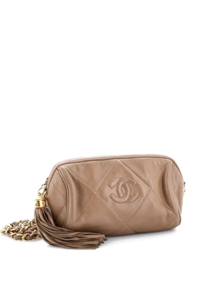 CHANEL Pre-Owned Diamond CC Barrel Bag Quilted Leather Mini shoulder bag - Brown