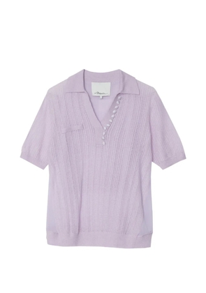 3.1 Phillip Lim cable-knit polo top - Purple