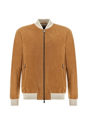 Paul & Shark aqualeather suede bomber jacket - Brown