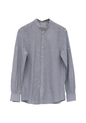 Brunello Cucinelli Vintage striped linen button-down shirt - Grey