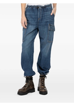 ASKK NY elasticated cargo cropped trousers - Blue