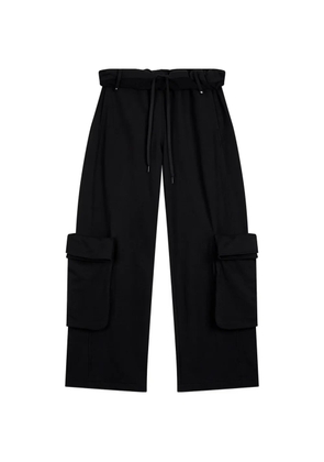 Open YY rolled waist cargo trousers - Black