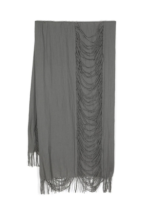 Yohji Yamamoto distressed-finish wool scarf - Grey