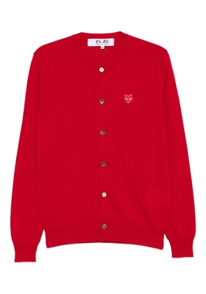 Comme Des Garçons Play heart-emblem rhinestone-embellishment cardigan - Red
