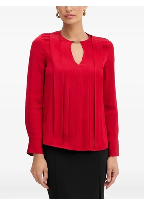 MARCIANO by GUESS Pleated Keyhole cut-out blouse - Red