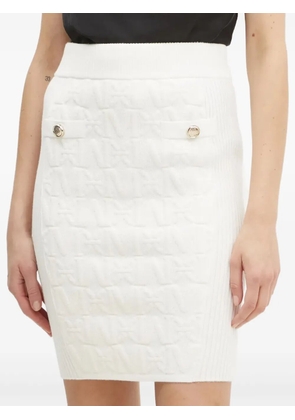 MARCIANO by GUESS embossed button mini skirt - White