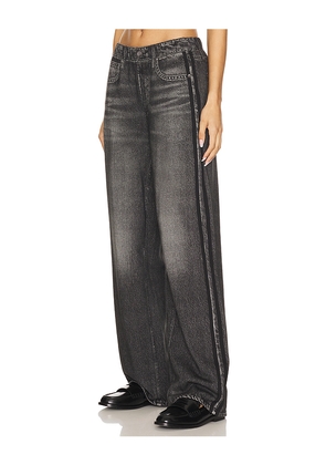 Rag & Bone Miramar Wide Leg Track Jeans in Charcoal,Black. Size L. Also in M, S, XL, XS.