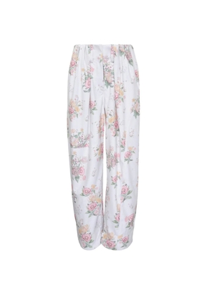 Open YY floral-print trousers - White
