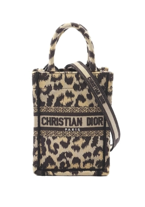 Christian Dior Pre-Owned 2010s Book Tote leopard canvas mini bag - Neutrals