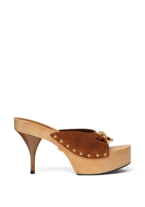 Versace suede platform sandals - Brown