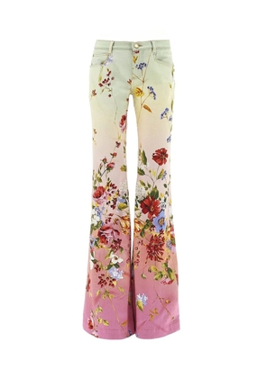 Roberto Cavalli Miami floral flared trousers - Pink