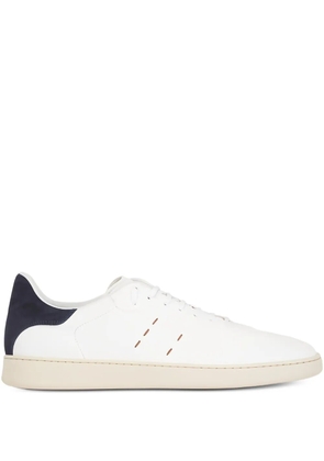 Kiton suede panelled trainers - White