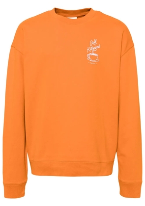 CAFÉ KITSUNÉ logo-embroidered sweatshirt - Orange