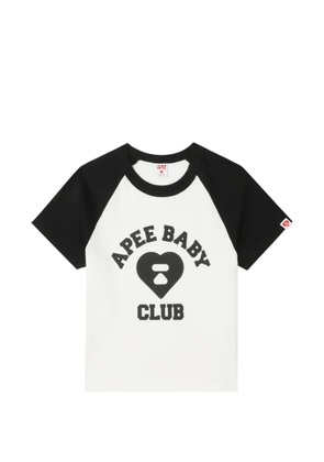 A BATHING APE® Heart Logo raglan-sleeves T-shirt - White