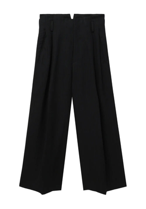 Y's pinstripe pleated trousers - Black