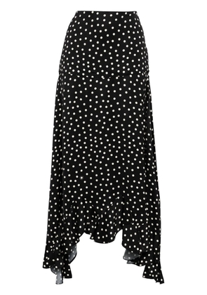 Stella McCartney asymmetric polka-dot maxi skirt - Black